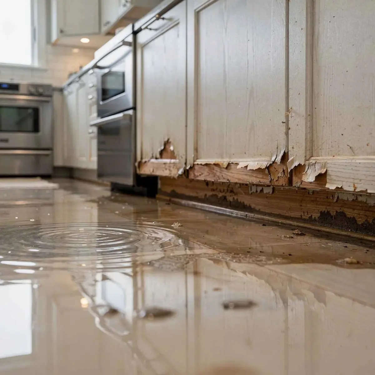 Mold remediation after water damage in a San Angelo kitchen