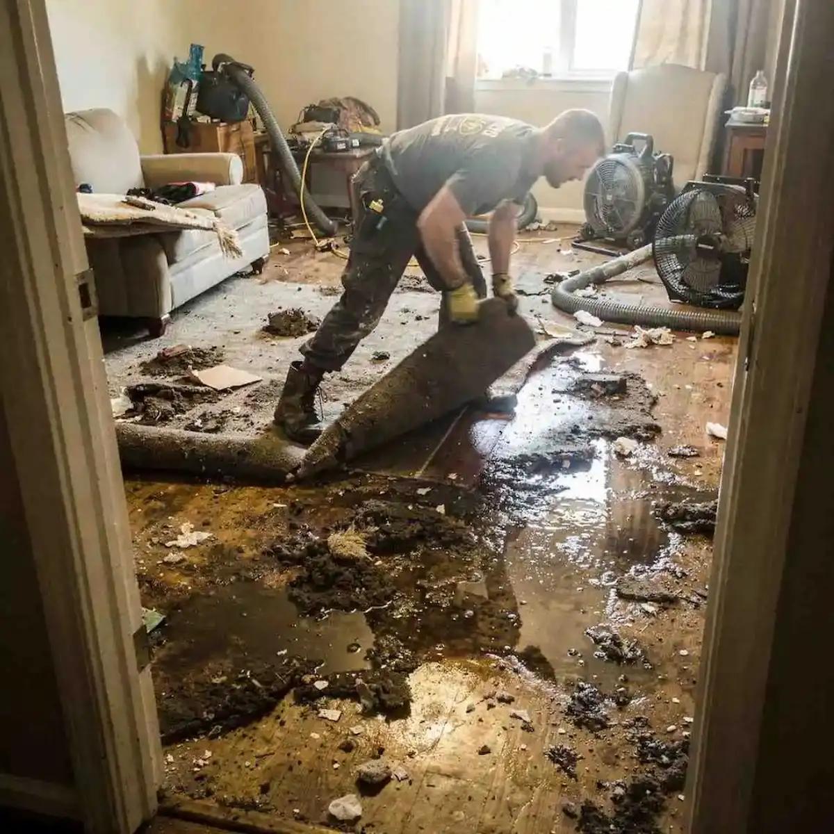 Water extraction and standing water removal in a San Angelo home